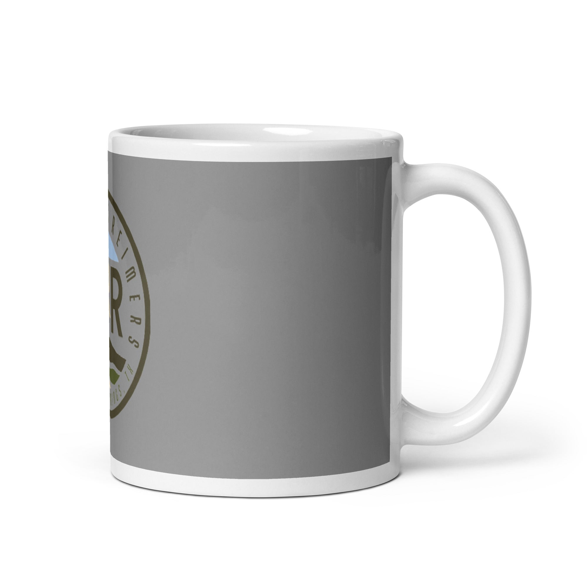 White glossy mug